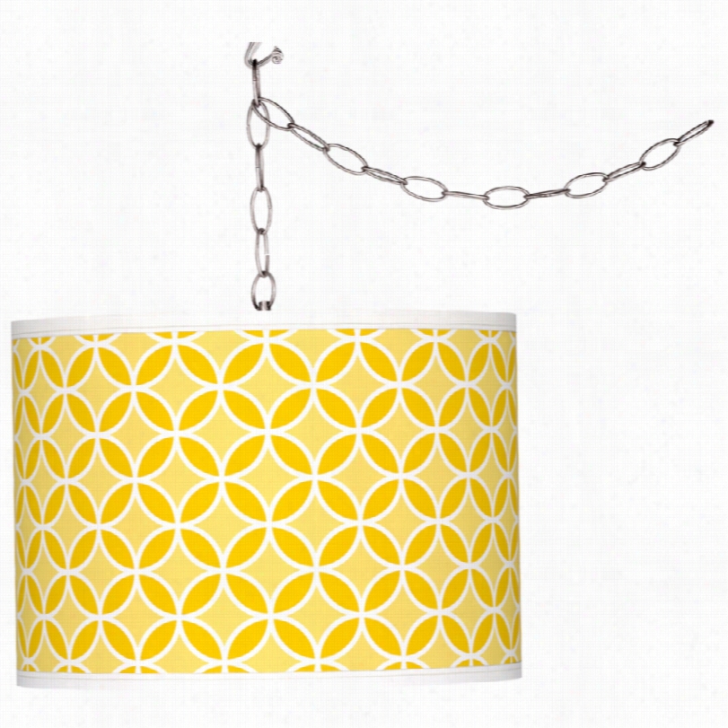 Contemporary Citrus Circle Ring Sshade 13 1/2-inch-ww Plug-in Swag Pendant