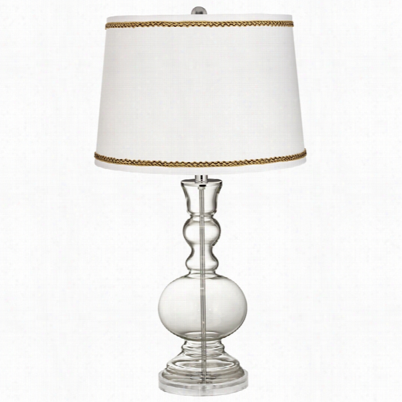 Contemporary Clear Fillable Apothecary Table Lamp With Twist Scroll Trim