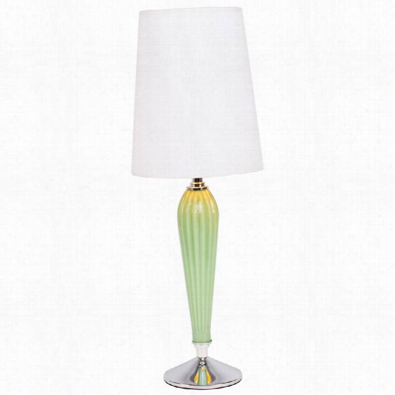Contemporary Colette Apppe Glass Table Lamp With White And Gold Shade