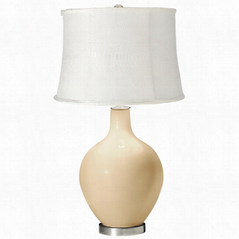 Contemporary Colonial Imbrown White Drum Shade Ovo 28 1/2-inch-h Table Lamp