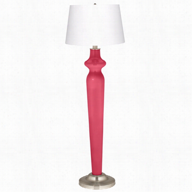 Contemporary Color Plus Antisue Red Glass 60-inch-h Lido Floor Lamp