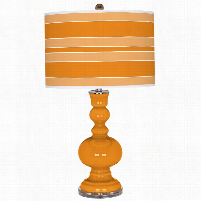 Contemporary Color Plus Bold Stripe Drum Shade Apothhecary Table Lamp