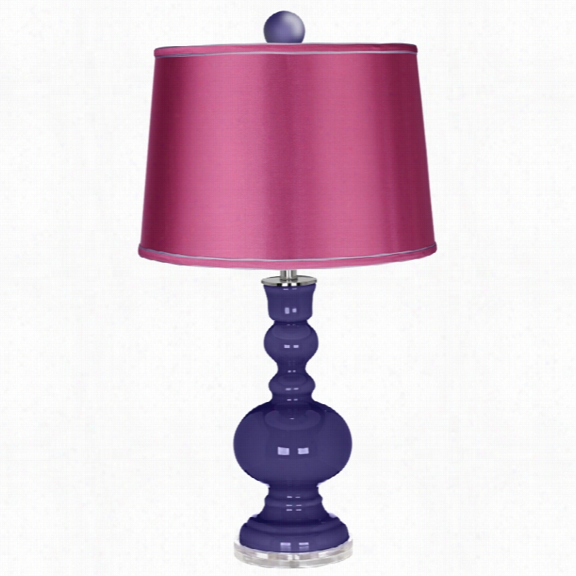 Contemporary Cllor Plus Inial And Satin Pink Shade Apothecary Table Lamp