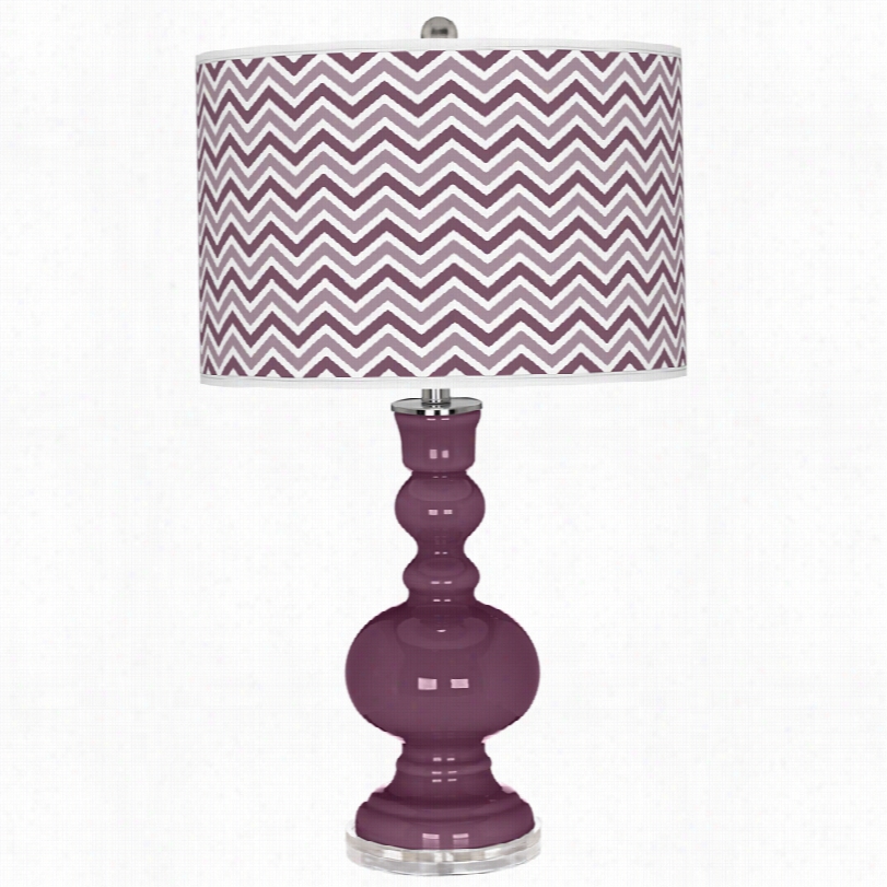 Contemporary Color Plus Grape Harvest Narrow Z Ig Zag 30-inch-h Table Lamp