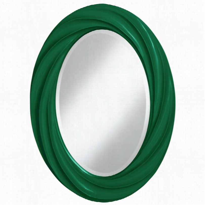 Contemp Orary Color Plus Greens Twist Oval Wall Mirror-22x30