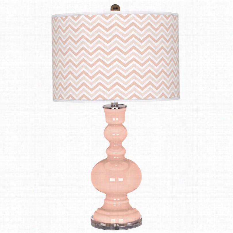 Contemporary Color Plus Linen Upon Narrow Zig Zag Apothecary Tabl Lamp