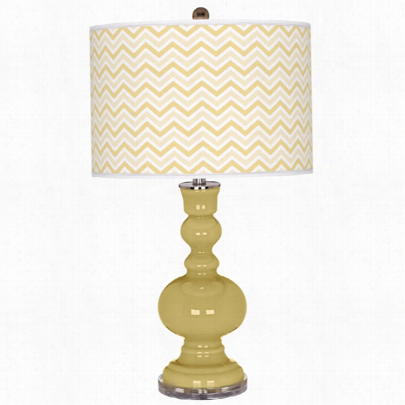 Contemporary Color Plus Narrow Zig Zag Drum Shade Apothecary Table Lamp