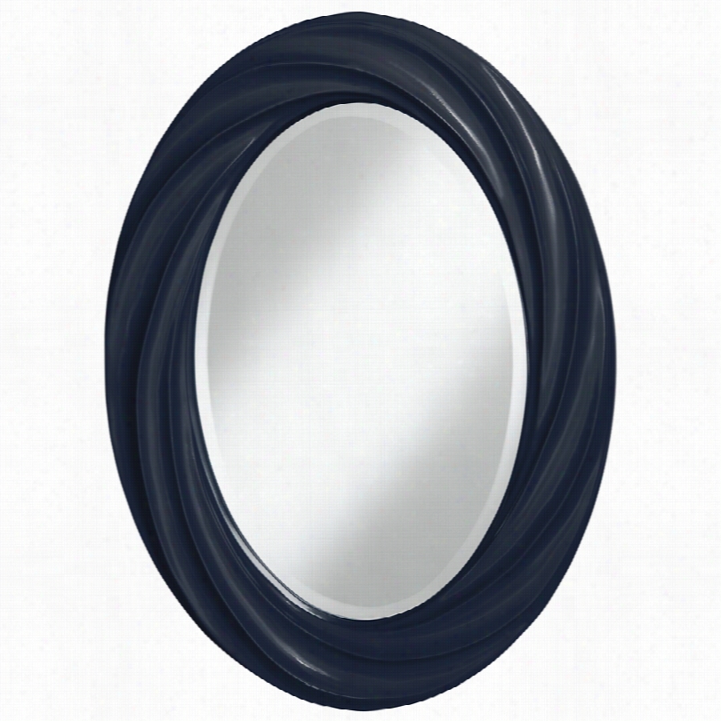 Contemporary Collor Plus Naval Twiist Oval Wall Mirror-22x30