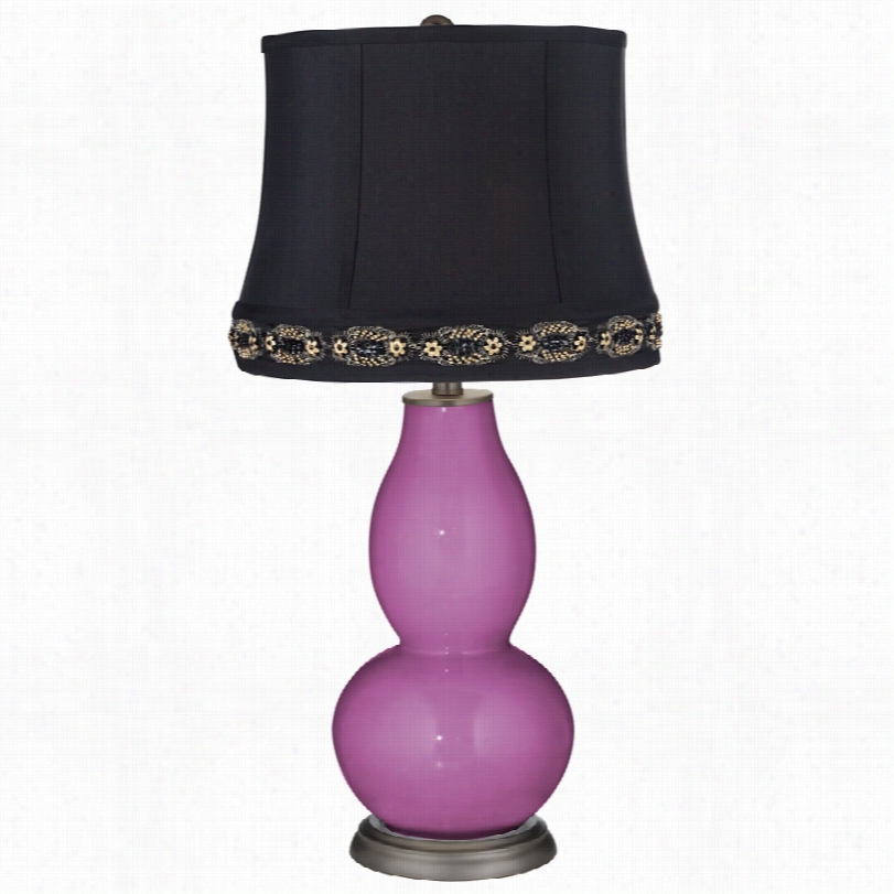 Contemporaary Color + Plus Radiant Orchiid With Trimmed Black Table Lamp