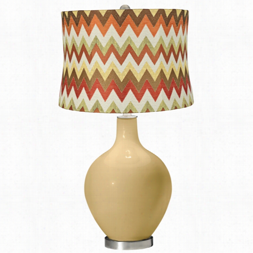 Contemporary Color Plus Red And Brown Chevron Make ~ Gold Ovo Table Lamp