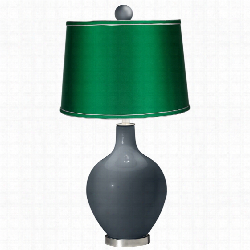 Contemporary Color Plus Satin Meerald Shade 30 1/2-inch-h Ovo Table Lamp