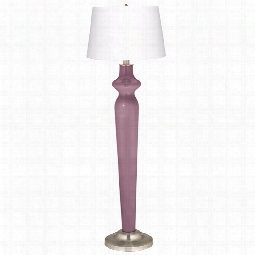 Contenporary Oclor Plus Steel With Plum Dandy Glass Lido Floor Lamp