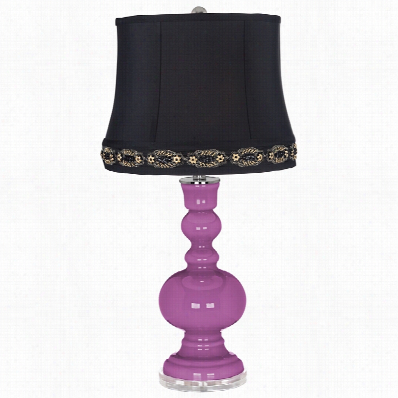 Contemporary Color + Plus Trimmed Black Shade Apothecary Table Lamp