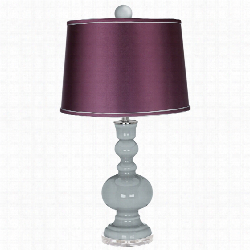 Contemporary Color More Uncertaingray With Eggplant Shade Table Lamp