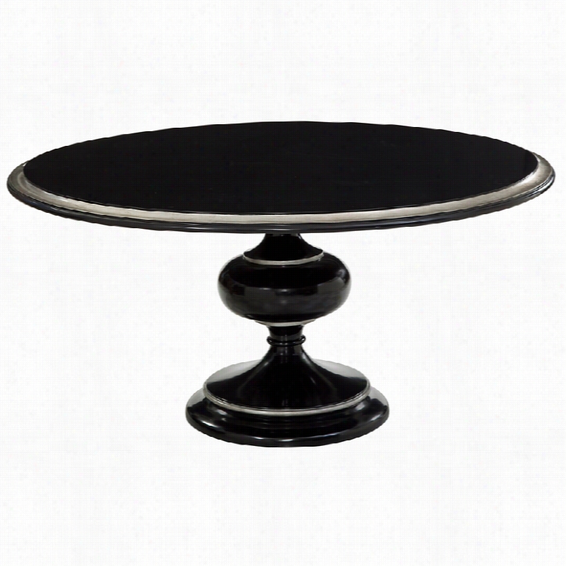 Conteporarg Covington Black Round Pedestal Dining Table -60-inches-w