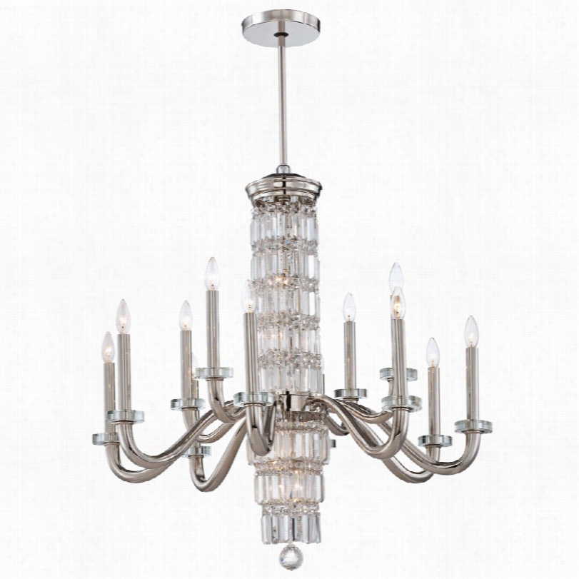 Contemporary Crysalyn Falls Polished Nickel Metropolitan Chandelier