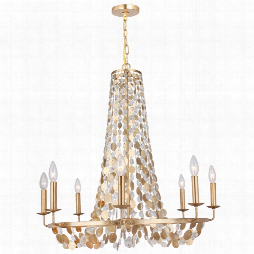 Cintemporary Crystorama Bella  8-light Antique Gold Chandelier