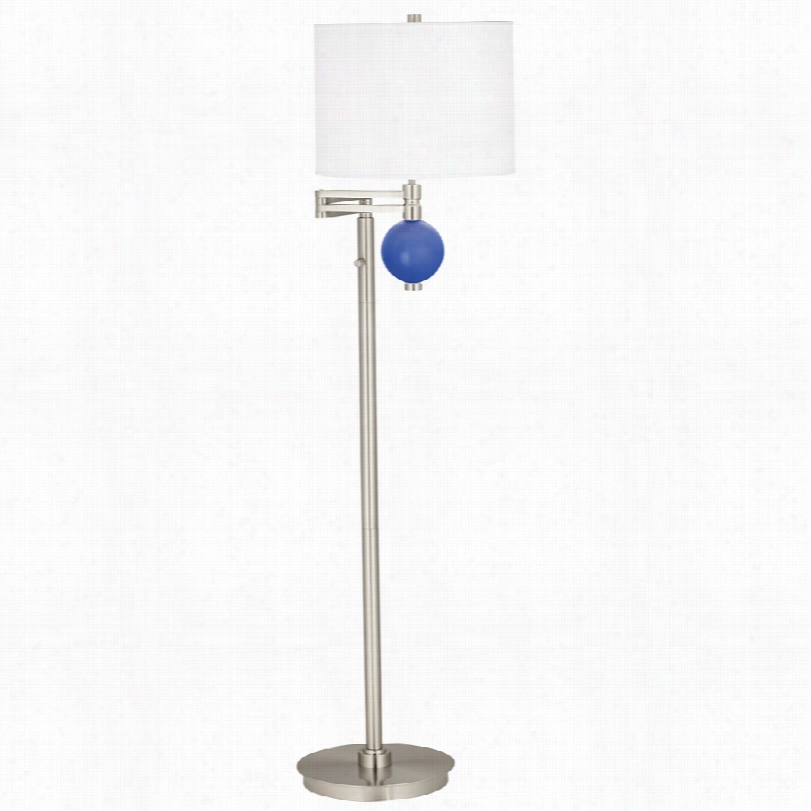 Contemporary Dazzling Bllue Niko 58-inch-h Swing Armfloor Lamp