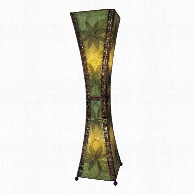Contwmporary Eangee Hour Glass Green Large Tower Floor Lamp