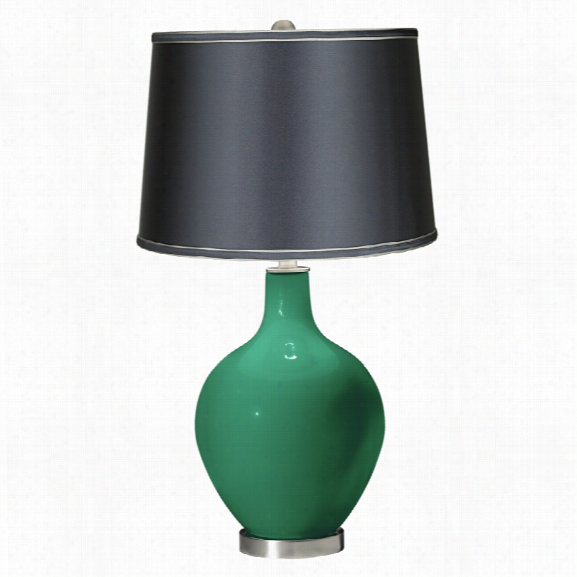 Contemporary Emerald Green With Ark Gray Shade Color Plus Ovo Table Almp