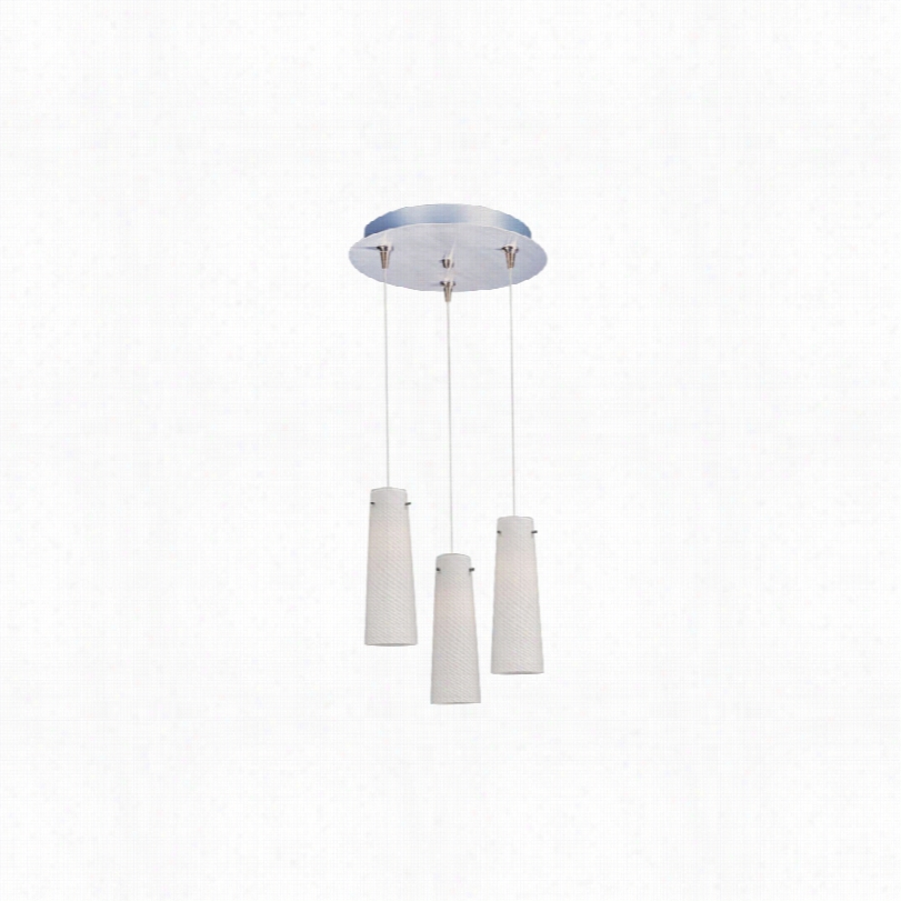 Contemporary Et2 Spirl White Glass With Satin Nickel 3-light P Endan T