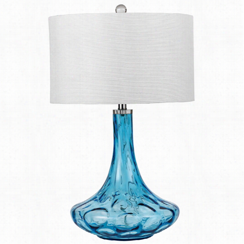 Contemporary Eustis Aqua Blue Glass 27-inch-h Table Lamp