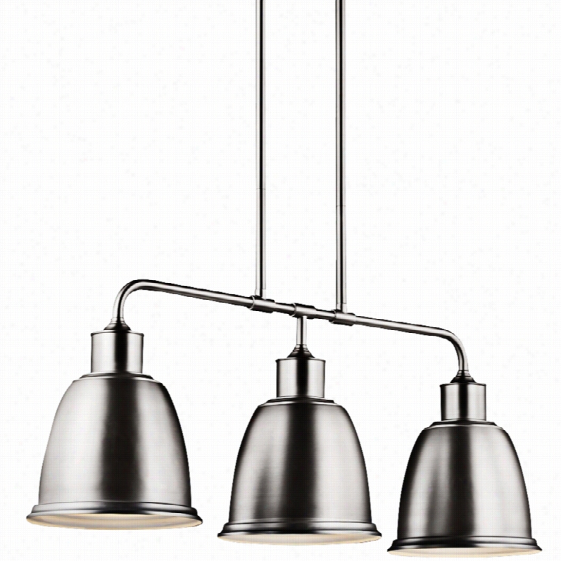 Contemporary Feiss H Obsons Afin Nickel 3-light Island Chandelier