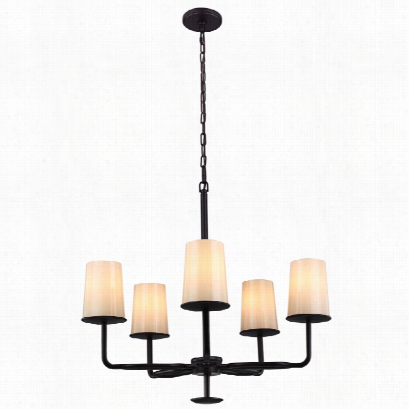 Contemporary Feiss Hunltey  Oil-rubeb Bronze 27-inch-w Chandelier