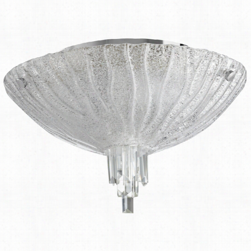 Contemporary Frosted Glow Clear Glass 17 1/2-inch-w Ceiling Ight