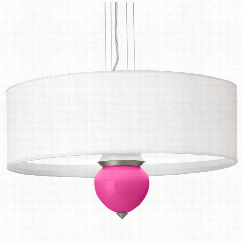 Contmporary Fuchsi Cleo Glass 2-iinch-w Pendant Chandelier