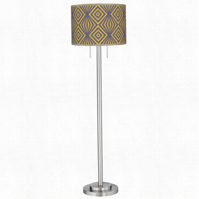 Contemporary Garth Deco Reival Giclee Nickel 63-inch-h Floor Lamp