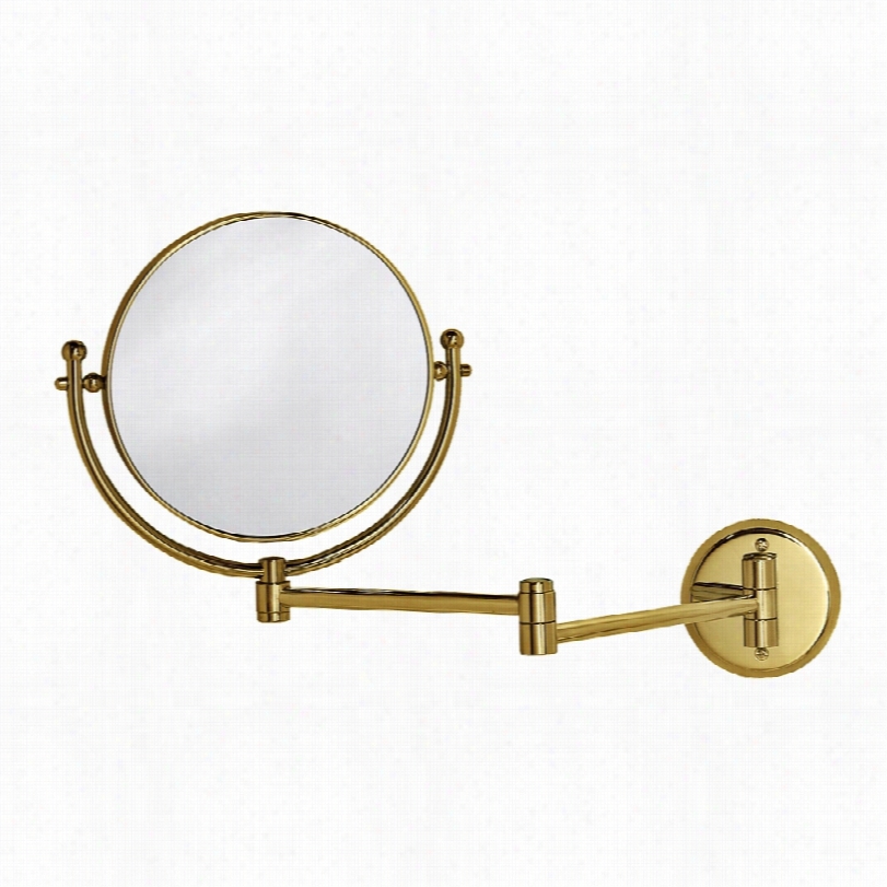 Contemporary Gatco Modern Brass Swing Arm Wall Mirror~19 1/2x11 1/2