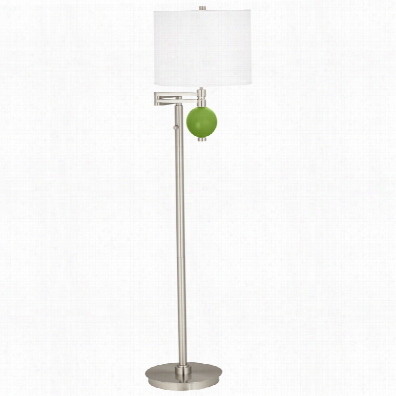 Contemporary Gecko Green Niko 58-inch-h Swing Arm Overthrow Lamp