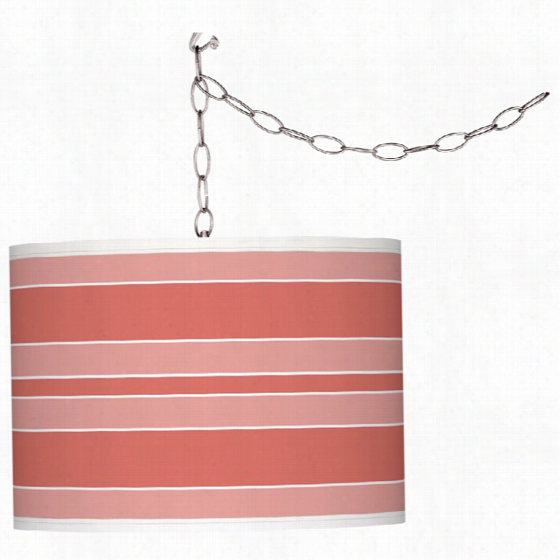 Contemporary G Iclee Glow Coral Reef Bold Stripe Plug-in Swwag Pendant