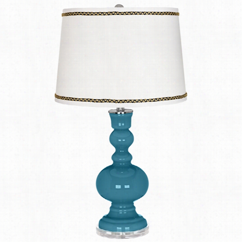 Contemporary Great Falls Apotehcary Table Lamp With Ric-rac Trm