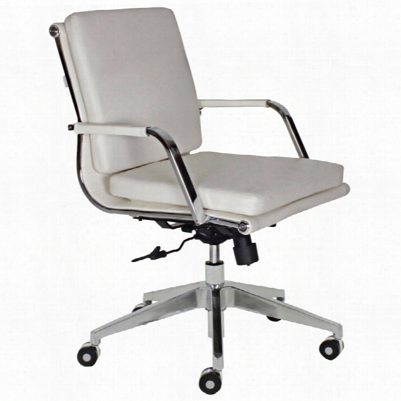Contemporary Greta Contemporary White Low-back  Adjustable Office Chair