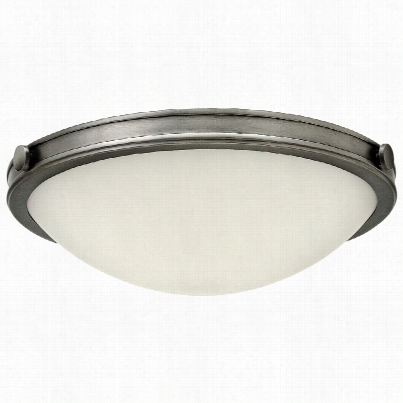 Contemporary Hinkley Foyer Maxwell 10-inch-w Antique Nickel Ceiling Light