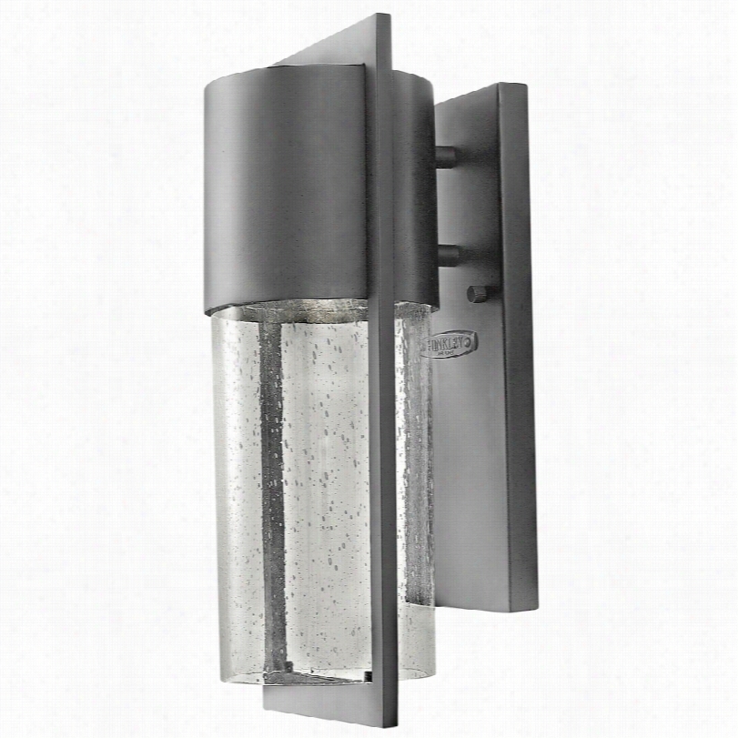 Cont Emporary Hinkley Shelter 15 1/2""h Led Hematite Outdopr Wall  Light