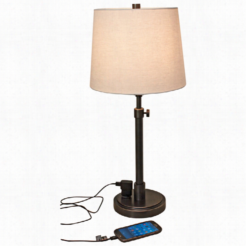 Contemporary House Of Troy Contemporary Bronze Desk Lamp With Outlet