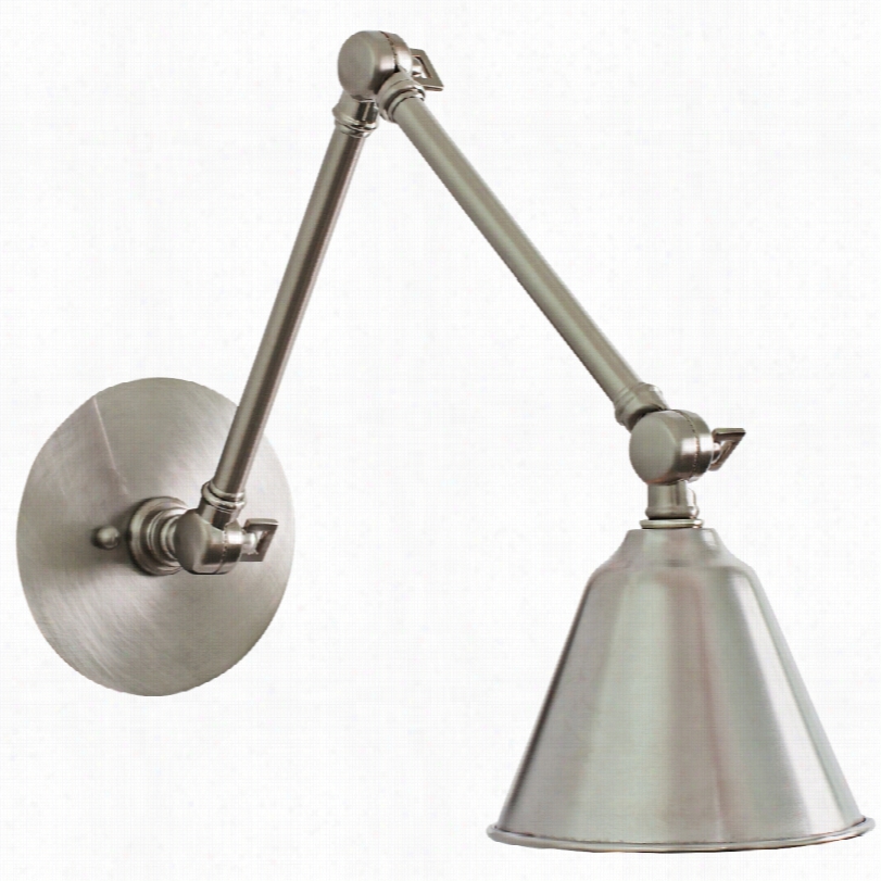 Contemporary House Of Troy Librsry Satin Nickel Wave Arm Led Wall Lamp