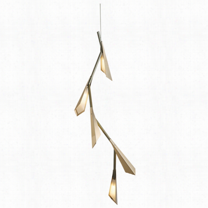 Contemporary Hubbardton Forge Quill Led Gold 46 1/2-inc-hh Linear Peendant