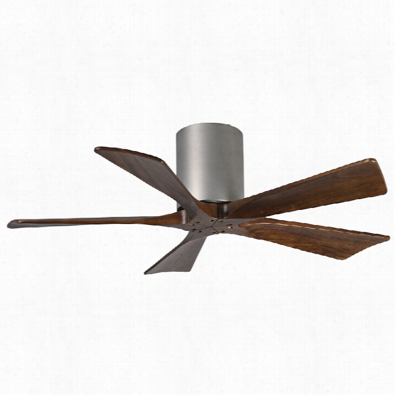 Conteemporary Irene Hugger 5-blade Walnut Ceiling Fan  -42"" Nickel