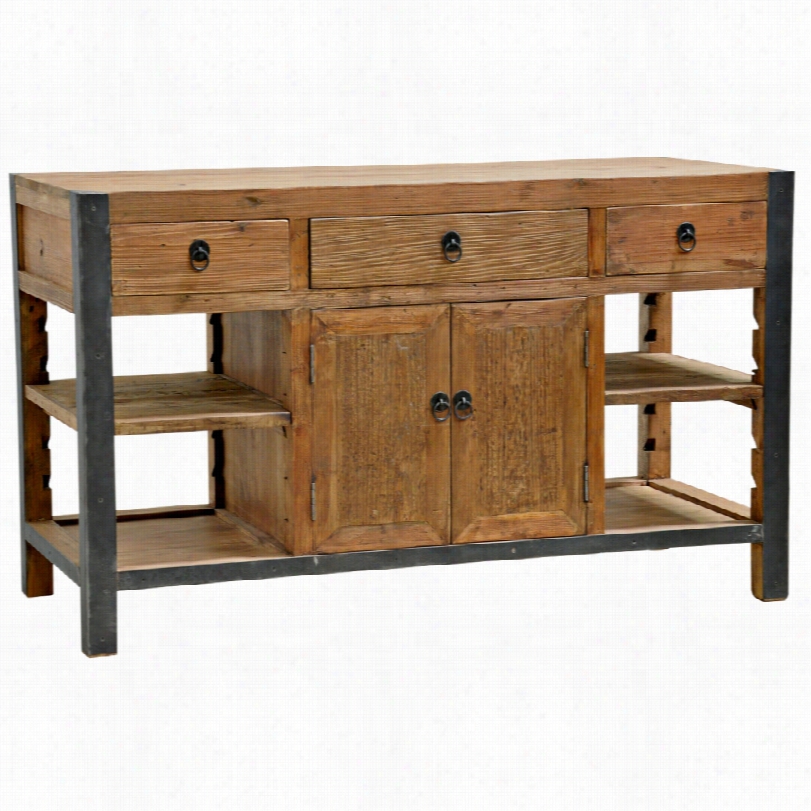 Contemporary Jaden Natural Rustic Kitchen Island