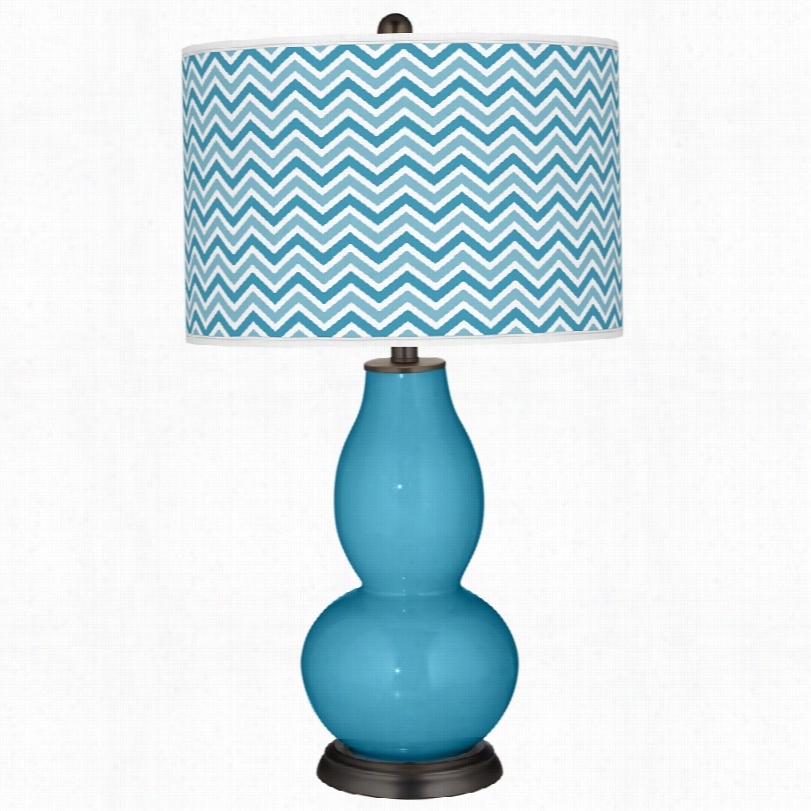 Co Ntemporary Jamaica Bay Narrow Zig Zag Pattern Color Plus Table Lamp