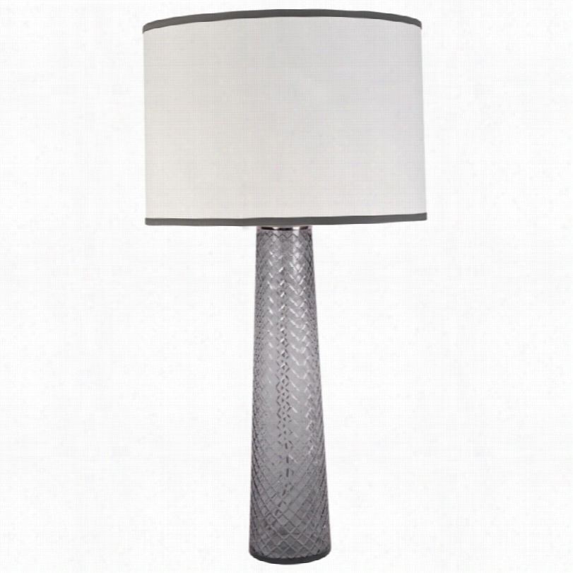 Conteporary Jamie Young Pilllar Gray Cut Lass 27 1/2-inch-h Table Lamp