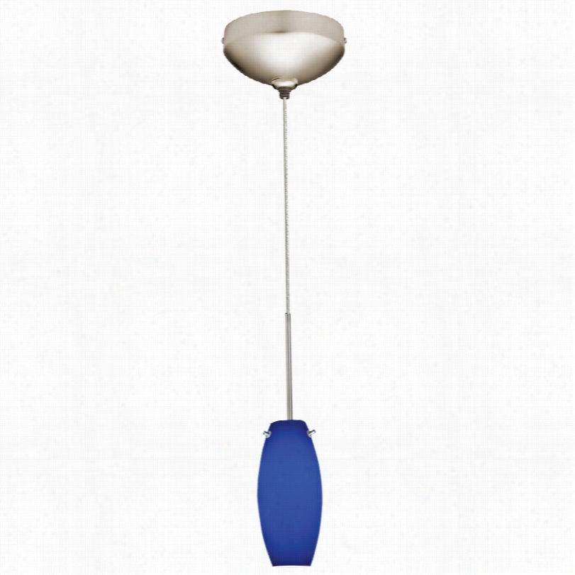 Contemorary Juno Cobalt Glass Ellipse 3-inch--w Halogen Mini Pendant