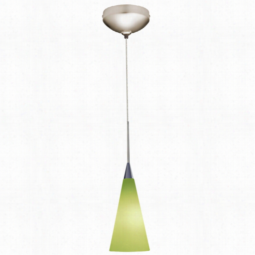 Contempoary Juno Modern Pistachio Glass Tall Cone Led Mini Pendant