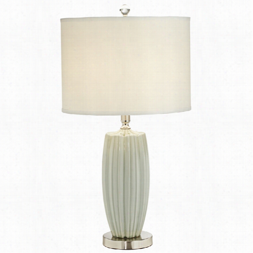 Cotnemporaryy Kathy Ireland Corridor Sage Green Modern Cerwmic Table Lamp