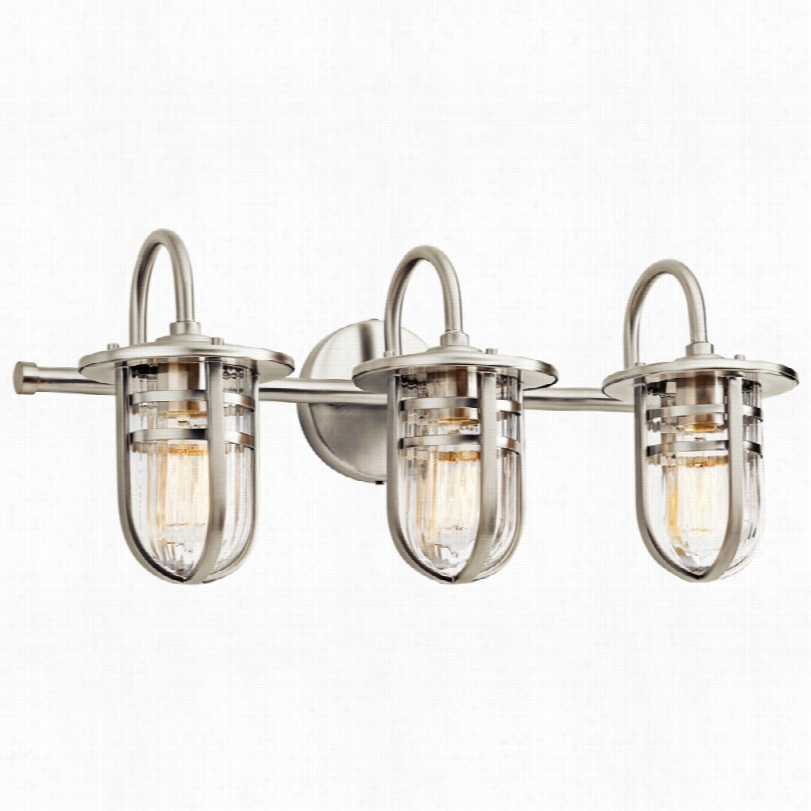 Contemporary K Ichler Caparros 3-light Brushed Nickelmmodern Bath Light