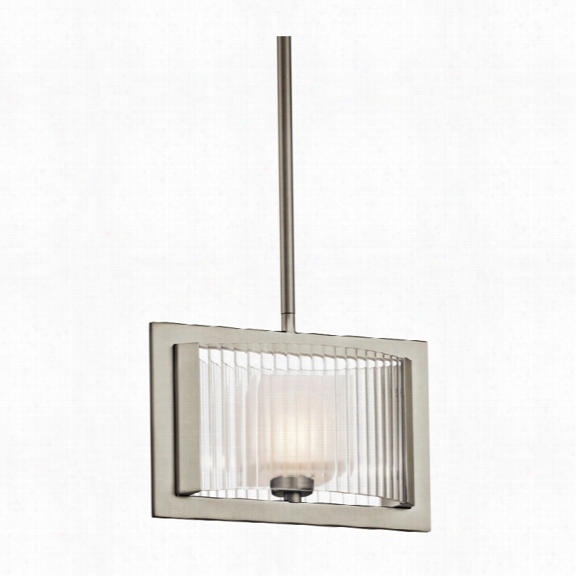 Contemporary Kichler Rigate Brushhed Nickel 4 3/4-inch-w Pendant